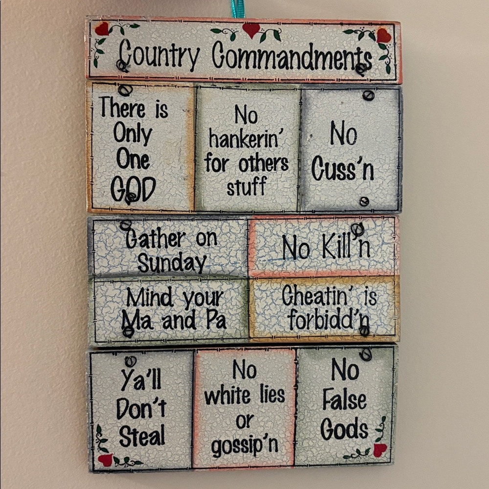 Country Commandments Wall Decor
